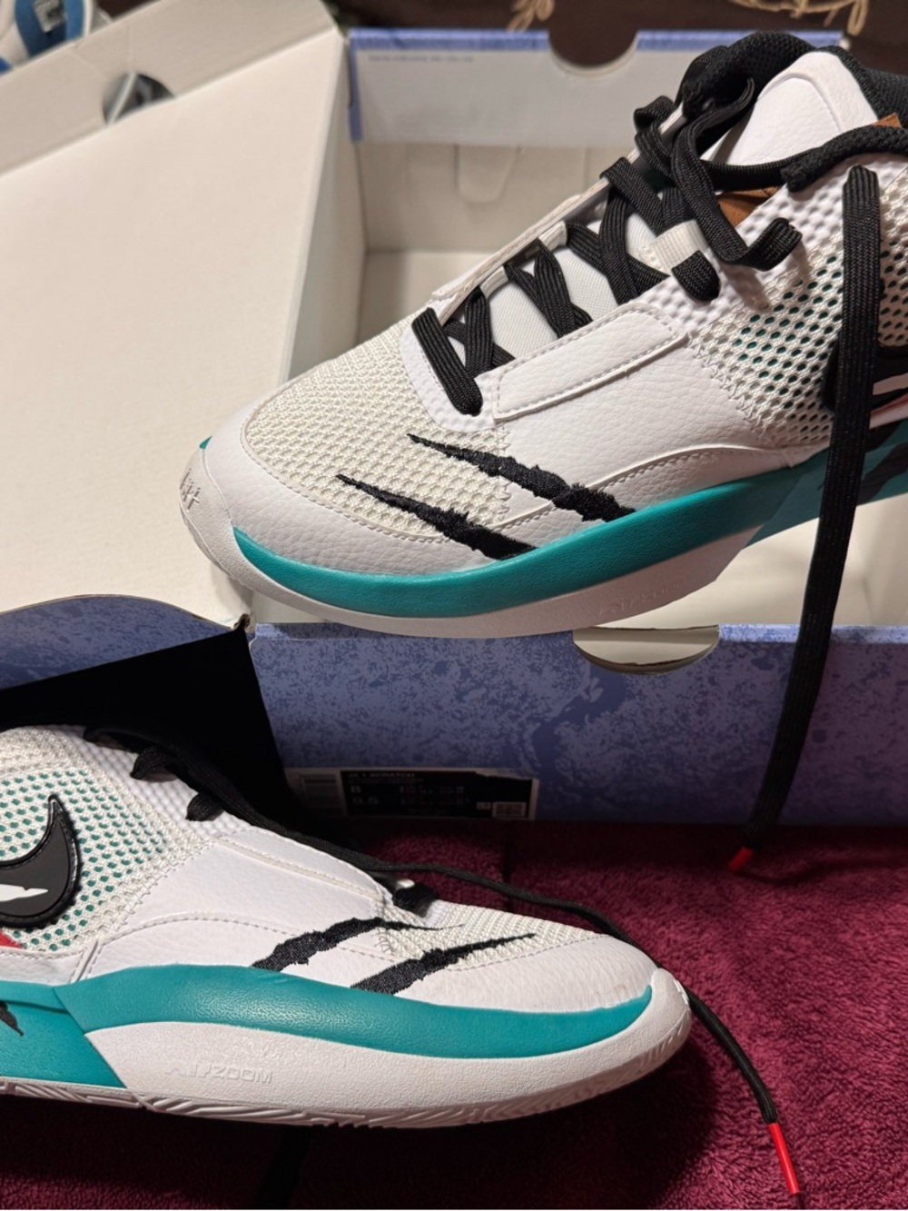 Nike Jaws White Teal Black Basketball Sneakers